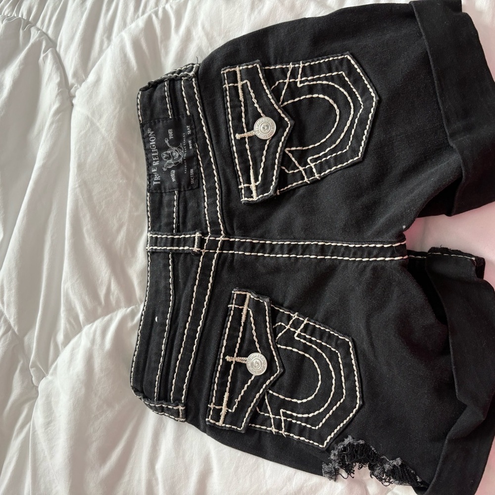 True Religion Black Shorts